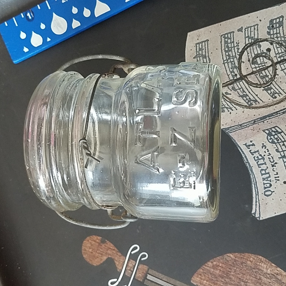 Rustic glass jar with lid